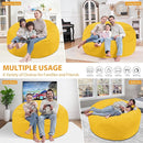 5FT Bean Bag Chair, Large Bean Bag Chairs with Memory Foam Filled, Fluffy Beanbag Sofa with Dutch Velvet Cover, Round BeanBag Chairs for Living Room, Playroom - Lemon by TinyTreasures Baby Boutique