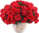 Hananona 12 Bundles Artificial Geranium Flowers for Outdoors Silk Geranium Flowers Outdoor UV Resistant Garden Plants Faux Flower for Home Kitchen Table Centerpieces Decor (12, Red) by CozyNest Decor
