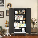 Black Metal Storage Cabinet, 61" Steel Cabinets for Home Office, Kitchen Pantry Storage Cabinet with Doors and 3 Adjustable Shelves, Metal Tool Cabinet, for Office, Home, Garage, School by CozyNest Decor
