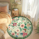 Floral 6ft Area Rug Machine Washable Soft Print Boho Carpet Non Slip Doormat Low Pile Flower Area Rugs for Living Room Bedroom Nursery Kitchen Dining Room Indoor-Light Green by TinyTreasures Baby Boutique