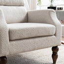 Kidol & Shellder Beige Oversized Accent Chair for Living Room Mid Century Modern Reading Chair with Back Wide Upholstered Comfy Single Sofa Chair for Bedroom Lounge Side Corner Boucle Fabric Armchair by CozyNest Decor