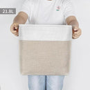 Collapsible Fabric Storage Cubes 11x11 Cube Storage Bins, 4 Pack Closet Baskets Box with Handles for Organizing, Shelf, Toys, Clothes, Home, Office, Nursery (Beige&White) by CozyNest Decor