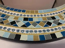 Mosaic Mirror, Wall Art Décor – Handcrafted Decorative Wall Mirror, Light and Navy Blue, Brown, Gray, and Black Round Mosaic by CozyNest Decor