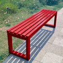 Weatherproof Metal Dining Bench, Outdoor Bench Backless Patio Bench 2-Person Farmhouse Bench Garden Bench for Kitchen, Living Room, Entryway(Red,40in) by GreenHaven Gardens