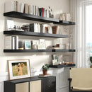 Black Floating Shelves for Wall - 72 Inch Wide x 12 Inch Deep Wall Shelves Set of 1 - Rustic Black Wood Shelves for Living Room, Bathroom, Laundry Room, Bedroom, Kitchen, Home Office by CozyNest Decor