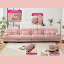 Modular Sectional Sofa Cloud Couch 4-Seater Deep Seat Sofa Couch, Oversized Couch Bed Sectional Couch with Round Bolster Armrests 6 Pillows, Modern Sofa Chair Comfy Couch(Pink) by CozyNest Decor
