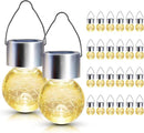 GIGALUMI 24 Pack Solar Outdoor Lights, Solar Hanging Lights for Christmas Decoration-Cracked Glass Solar Lights Outdoor Waterproof for Garden, Yard, Fence, Tree（Warm White） by GreenHaven Gardens