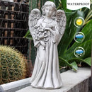 Solar Angel Statue for Outdoor, Angel Figurine with Resin, Outdoor Decor for Patio Lawn Yard Porch, Garden Gift by GreenHaven Gardens
