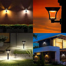 CINOTON 2-in-1 Solar Pathway Lights Outdoor with 4 Lighting Modes, IP65 Waterproof LED Solar Powered Wall Lights for Garden Yard Patio Lawn Porch Walkway Backyard Driveway, Warm & Cold White 4 Pack by GreenHaven Gardens