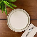 GBHOME Ceramic Dinnerware Sets for 4, 12 Pieces Stoneware Plates and Bowls Sets, Scratch Resistant Dishes, Dishwasher & Microwave Safe, Reactive Glaze-Vanilla color by CozyNest Decor