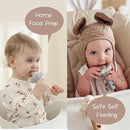 Moonkie Baby Fruit Feeder with Freezer Tray, BPA Free Silicone Food Feeder for Infant Self Feeding, Breastmilk Popsicle Molds, Mesh Feeder with Two Pouches, Baby Shower Gifts 4 Months+, 1 Pack by TinyTreasures Baby Boutique