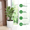 Tall Round Planter Set of 2, 19.5‘’ H x 19.9" Dia Large Planters for Indoor Plants with Built-in Drainage and a Water Level Monitor and Wheels for Patio, Porch, Living Room, or Home Office, White by CozyNest Decor