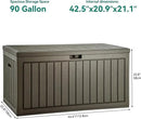 YITAHOME 90 Gallon Double-Wall Deck Box with Side Handles, Outdoor Large Storage for Patio Furniture Cushions, Garden Pool Accessories, Water Resistant & Lockable by CozyNest Decor