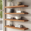 Floating Shelves for Wall, USA-Sourced Cherry Wood 24 Inch Wall Shelves Set of 2, Natural Wooden Wall Mounted Picture Ledge Shelf, Nursery Book Storage Shelf Kids Bookshelf, Display Shelf for Bathroom by CozyNest Decor