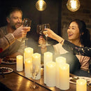 Aignis 9pcs Flameless LED Candles Battery Operated with 10-Key Remote & Timer, Indoor Heat Resistant, 3D Wick with Warm Flickering Glow for Cozy Home/Wedding/Holiday Décor (D 2.2" x H 5"/6"/7") by CozyNest Decor