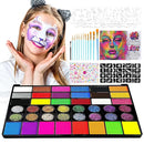 Face Painting Kit, 42 Colors Body Paint With 10 Pcs Brushes, Safe & Non-Toxic Washable for Children Adults Halloween Christmas Party by TinyTreasures Baby Boutique