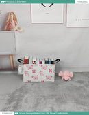 FANKANG Storage Bins, Nursery Hamper Canvas Laundry Basket Foldable with Waterproof PE Coating Large Storage Baskets for Kids Boys and Girls, Office, Bedroom, Clothes,Toys(Rec-pink butterfly by TinyTreasures Baby Boutique