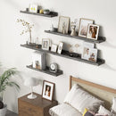 Picture Ledge Wall Shelves - 36 Inch Width Set of 3, Solid Pine Wood Rustic Floating Ledge Shelves for Kids' Room, Bedroom, Kitchen, Bathroom, Living Room, Nursery Display Wall Decor, Grey by TinyTreasures Baby Boutique