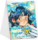 Marker Paper 9" x 12", 50 Sheets 73lb/120gsm Alcohol Marker Paper, Smooth Painting Coloring Loose Drawing Paper, Art Supplies for Kids Adults Teacher Marker Pad Sketchbook, Classroom Must Have by TinyTreasures Baby Boutique