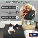 COMAX Bean Bag Chair for Kids 8-12, Toddler Beanbag Bed Corduroy, Convertible Child Bean Chair to Floor Mattress with Filler, Kid Reading Comfy Lounge Couch for Boys and Girls Bedroom, Dark Grey by TinyTreasures Baby Boutique