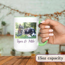 Personalized Coffee Mug, Custom Photo Text 15 Oz Ceramic Mug, Customized Picture Name Tea Cup, Unique Gift Idea, Taza Cafe Personalizadas Fotos, Cute Custom Gifts Mom Women, Mother's Day, Light Green by TinyTreasures Baby Boutique