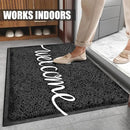 Door mat, Outdoor Indoor Welcome mat, Durable Non-Slip Easy to Clean Front Doormat, Entrance Rectangular Doormat, for high Traffic Areas (30" x 17.5", Black) by CozyNest Decor