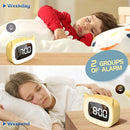 Kids Alarm Clock with Night Light & 18 Ringtones,Rechargeable,Cute Cat Ear Clock for Boys Girls Birthday Presents,Digital Clock for Children's Bedroom(Yellow) by TinyTreasures Baby Boutique