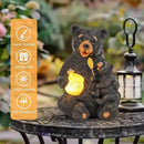 GIGALUMI Solar Garden Statues Loving Bear Figurine Lights for Outside, Yard Decorations Outdoor, Garden Decor Unique Birthday Housewarming Gifts for Mom, Women, Black by GreenHaven Gardens