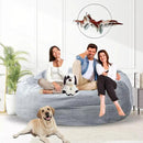 Bean Bag Chair for Adults 5FT,Soft Removable Cover for Teens/Girls Bedroom,Fluffy Giant Round Floor Beanbag Lounger Chairs (No Filler,Light Gray) by CozyNest Decor