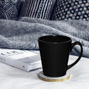 DISCOUNT PROMOS Glossy Ceramic Latte Coffee Mug 12 oz. Set of 10, Bulk Pack - Perfect for Tea, Espresso, Cappuccino, Hot Cocoa - Black by CozyNest Decor