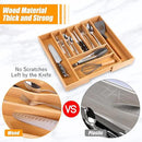 Bellsal Large Premium Bamboo Silverware Organizer - Expandable Utensil Drawer Organizer - 17"x19.6" Utensil Holder and Cutlery Tray with Grooved for Kitchen Flatware and Utensils Mother's Day Gift by CozyNest Decor