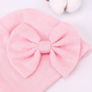 BQUBO Newborn Baby Hats Mittens Set Hospital Hat Beanie Infant Bow Hats Baby Gloves No Scratch Mittens for 0-6 Months by TinyTreasures Baby Boutique