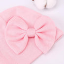 BQUBO Newborn Baby Hats Mittens Set Hospital Hat Beanie Infant Bow Hats Baby Gloves No Scratch Mittens for 0-6 Months by TinyTreasures Baby Boutique