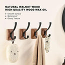 8 Pack Wooden Wall Hooks for Hanging, Adhesive Mounted & Wall Mounted Nature Wood Coat Hooks for Towel Clothes Blanket Hat Backpack Robe Nursery Door Board Entryway Key Holder by CozyNest Decor