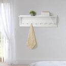 WEBI Coat Rack Wall Mount with Shelf,8 Peg Hooks,34" Long Entryway Wall Shelf with Hooks Underneath for Hanging Coats,Caps,Jacket,Clothes,White by CozyNest Decor