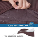 hyha Waterproof Couch Cushion Covers for Pets, Non Slip Sofa Cover for Dogs Washable, Soft Thick Stretch Jacquard Fabric, Sofa Slipcovers with Elastic Bottom (1 Piece for Backrest L, Chocolate) by CozyNest Decor