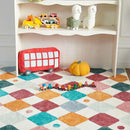 jinchan Area Rug 5x7 Kids Washable Indoor Floor Cover Non-Slip Modern Soft Rug Elementary School Classroom Colorful Diamond Carpet for Nursery Playroom Daycare Bedroom Living Room Confetti on Cream by CozyNest Decor