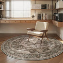 AMOAMI 6FT Round Rug - Vintage Soft Coffee & Brown Rugs for Living Room, Bedroom, Dining Room, Office - Non Slip, Machine Washable by CozyNest Decor