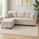 Pull Out Couch, Oversized Sleeper Sofa Couch, Sectional Sleeper Sofa Bed for Living Room Bedroom Lounge (Beige, 73 Inch) by CozyNest Decor
