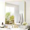 Gold Bathroom Mirror for Wall, 30x36 Inch Rectangle with Metal Frame, Modern Vanity for Bathroom Living Room, Entryway Hangs Horizontal or Vertical by CozyNest Decor
