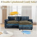 URRED Modular Sectional Sofa Comfy Cloud Couch, Modern Chenille Sofa Sleeper Deep Seat Couches with Ottoman/Pillows for Living Room (Blue, 82.6''- L Shape) by CozyNest Decor