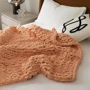 WESHIONGOO Chunky Knit Blanket Throw Knitted Throw Blankets for Couch Bed Fluffy Soft Blanket with Jumbo Chenille Yarn Thick 100% Handmade(40"*40") by CozyNest Decor