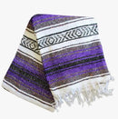 Del Mex Classic Mexican Blanket, Large Authentic Woven Falsa Throw (70"x50"), Artisan Southwest Décor for Beach, Yoga, Outdoors (Purple) by CozyNest Decor