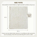 Carriediosa Chunky Knit Throw Blanket 50" X 60", 100% Hand Made Large Chenille Loop Yarn Soft Fluffy Throws for Couch Sofa Bed, Big Crochet Cozy Heavy Thick Cable Woven Blankets, Cream White by CozyNest Decor