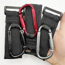 Baby Stroller Hook, Carry 30 lbs per Stroller Carabiner Clip, Adjustable Baby Stroller & Car Seat Hook for Hanging Diaper Bag, Wheelchair, Golf cart, Shopping and Pet Cart(2 Pcs Black) by TinyTreasures Baby Boutique