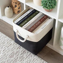 OrganiHaus 11x11 Cube Storage Bins 4 Pack, Foldable Cube Storage Organizer w/ Rope Handles, Collapsible Fabric Bins for Toys, Clothes & Closet Organization, Fabric Square Baskets - Black/White by CozyNest Decor