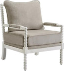 DUHOME Linen Fabric Spindle Accent Chair with Wood Frame,Spool Chairs with High Resilience Spring Cushion and Armrest Pads, Leisure Armchair for Living Room Bedroom Farmhouse Home Office Belcony by CozyNest Decor