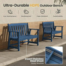 Ciokea 46" Heavy Duty Outdoor Bench, HDPE Weatherproof Garden Benches, Durable 2-Person Porch Benches with 660 Lbs, Waterproof Patio Bench for Outside Balcony Deck Backyard, Navy Blue by GreenHaven Gardens