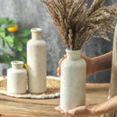 Ceramic Vases Set of 3, Whitewashed Neutral Flower Vases Home Decor, Pottery Rustic Farmhouse Decorative Vases Modern Decor for Table Mantel Entryway Bookshelf Living Room Kitchen Bedroom by CozyNest Decor