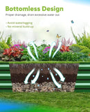 Quictent Galvanized Raised Garden Bed 8x4x1 Ft Metal Planter Box for Vegetables Bottomless for Backyard, 2 Tomato Cages Included, Green by GreenHaven Gardens